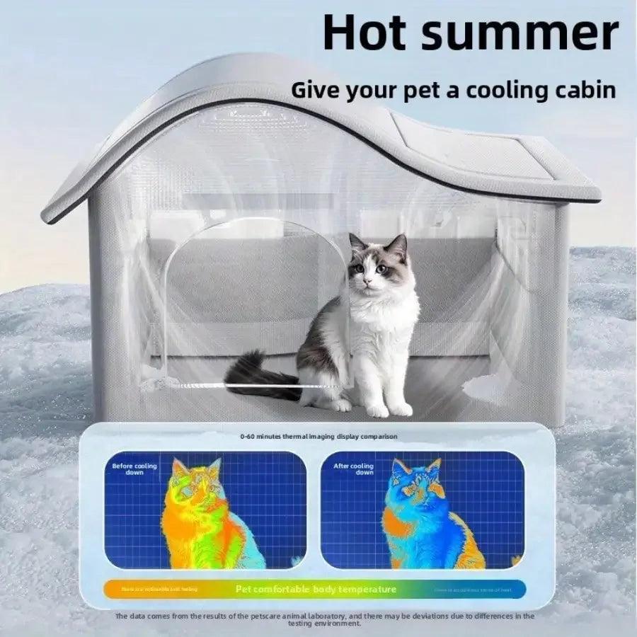 ChillPup™ Summer Cooling Pet House – Breathable Ice Bed for Cats & Small Do