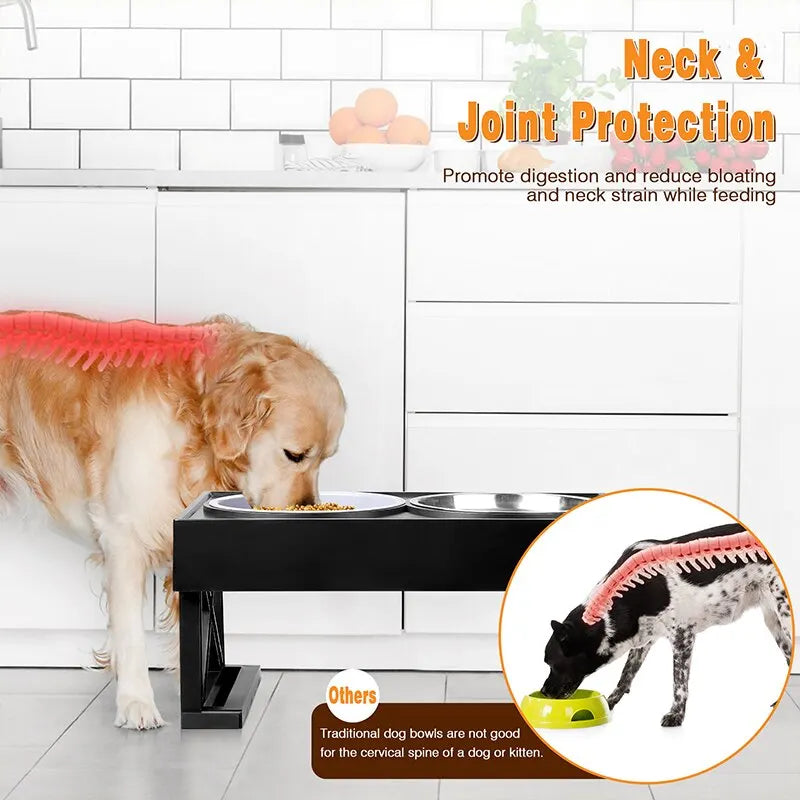 ElevateMate™ Adjustable Raised Dog Bowl Set