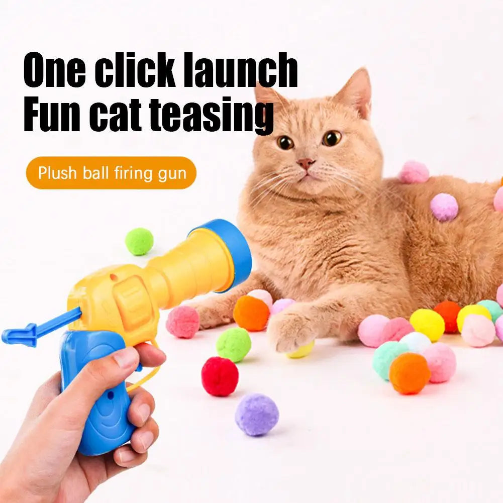 PawPult™ Plush Ball Launcher – Interactive Shooting Toy for Cats & Kittens
