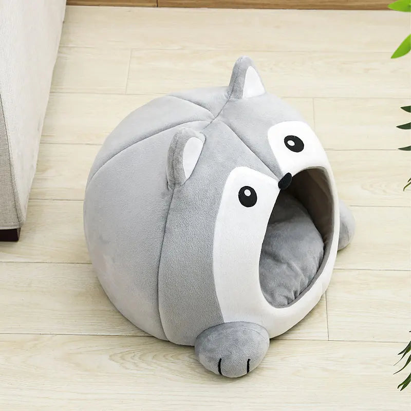 SnuggleSpot™ Ultra-Soft Cat & Small Dog Bed – Cushioned Cave Lounge