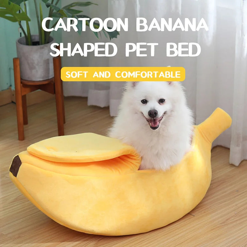 NanaNap™ Banana Cat Bed – Soft & Silly Hideaway for Cats & Small Pets