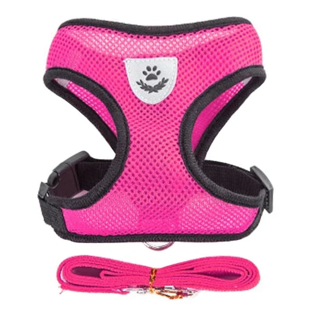 BreatheEase™ Mesh Pet Harness & Leash Set – Adjustable Walking Vest for Cats & Small Dogs