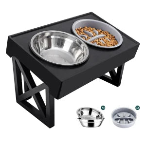 ElevateMate™ Adjustable Raised Dog Bowl Set