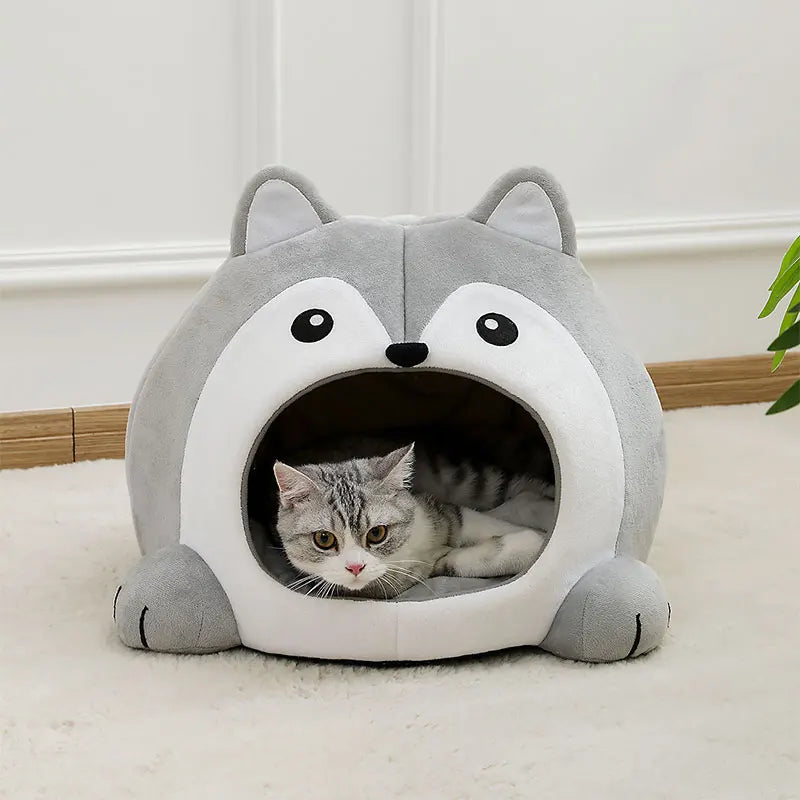 SnuggleSpot™ Ultra-Soft Cat & Small Dog Bed – Cushioned Cave Lounge