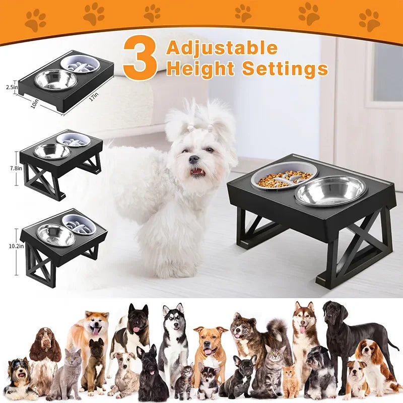 ElevateMate™ Adjustable Raised Dog Bowl Set