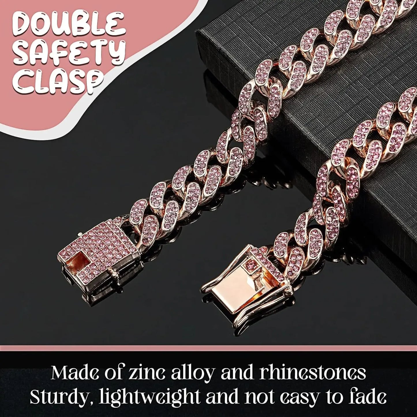 BlingBone™ Cuban Link Pet Chain – Diamond-Cut Collar for Dogs & Cats