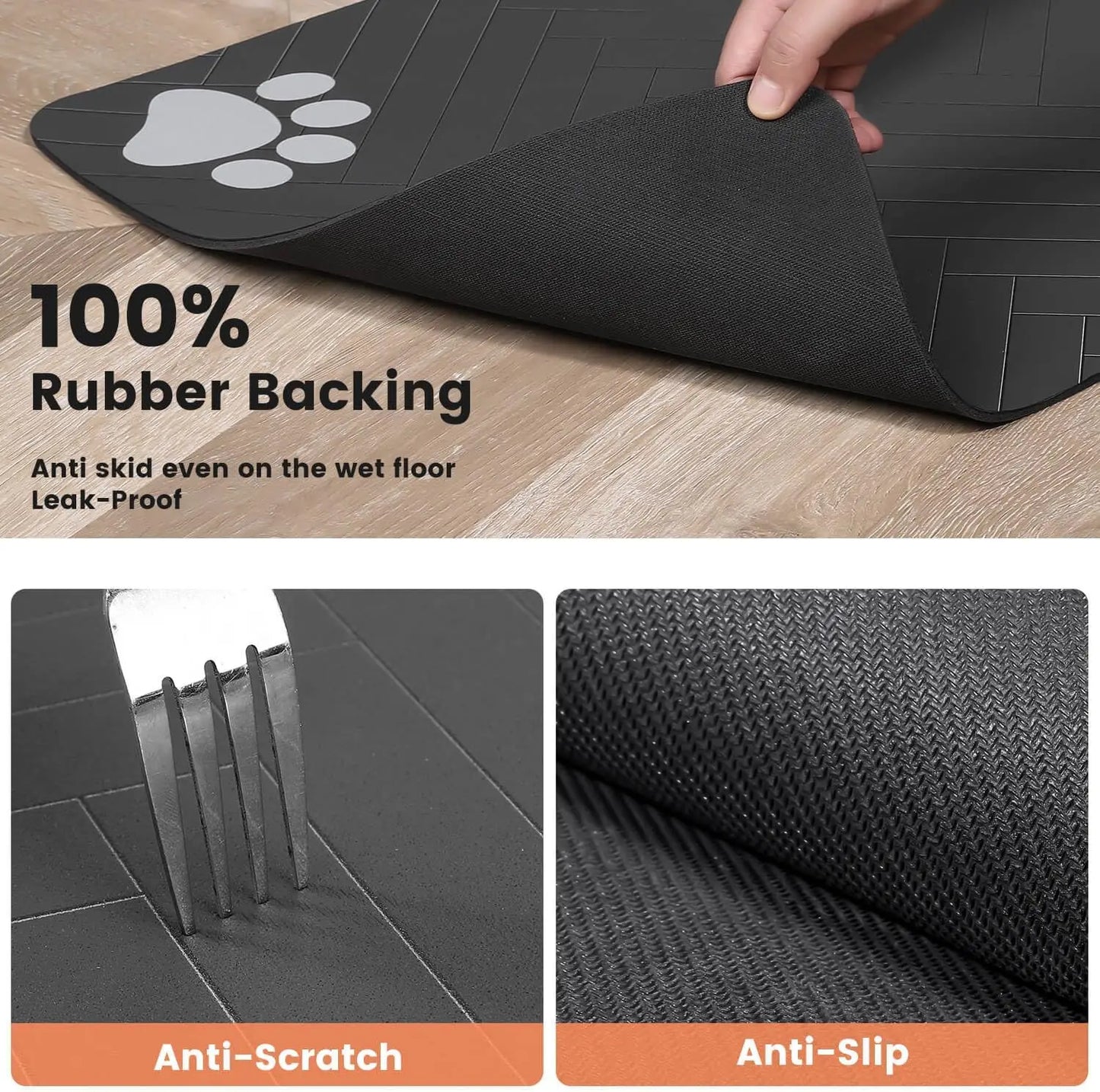 CleanPaws™ Waterproof Feeding Mat – Non-Slip Placemat for Dogs & Cats