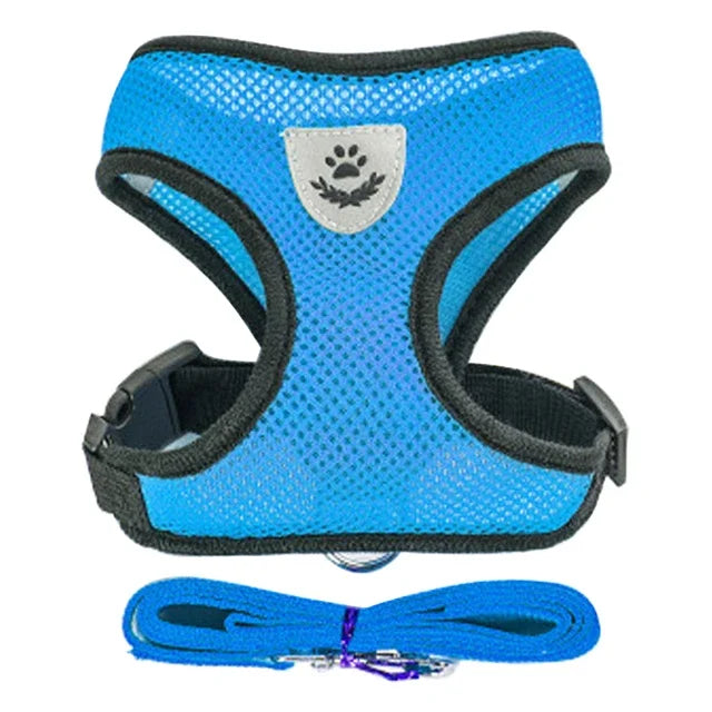 BreatheEase™ Mesh Pet Harness & Leash Set – Adjustable Walking Vest for Cats & Small Dogs