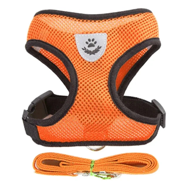 BreatheEase™ Mesh Pet Harness & Leash Set – Adjustable Walking Vest for Cats & Small Dogs