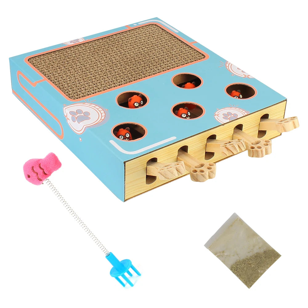 Whack-A-Mouse™ Cat Game Box – 3-in-1 Interactive Maze, Scratcher & Hunt Toy
