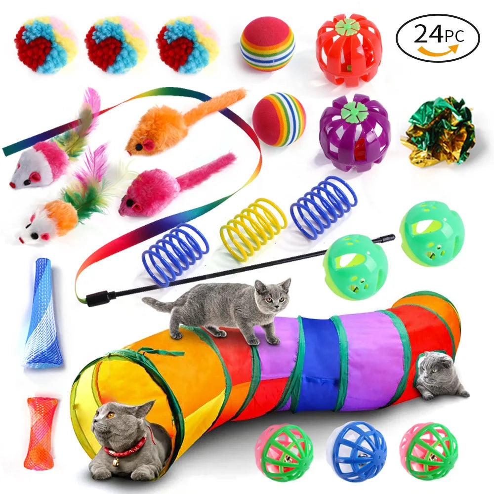 PurrPlay™ Cat Toy Set – Wands, Mice, Balls & More