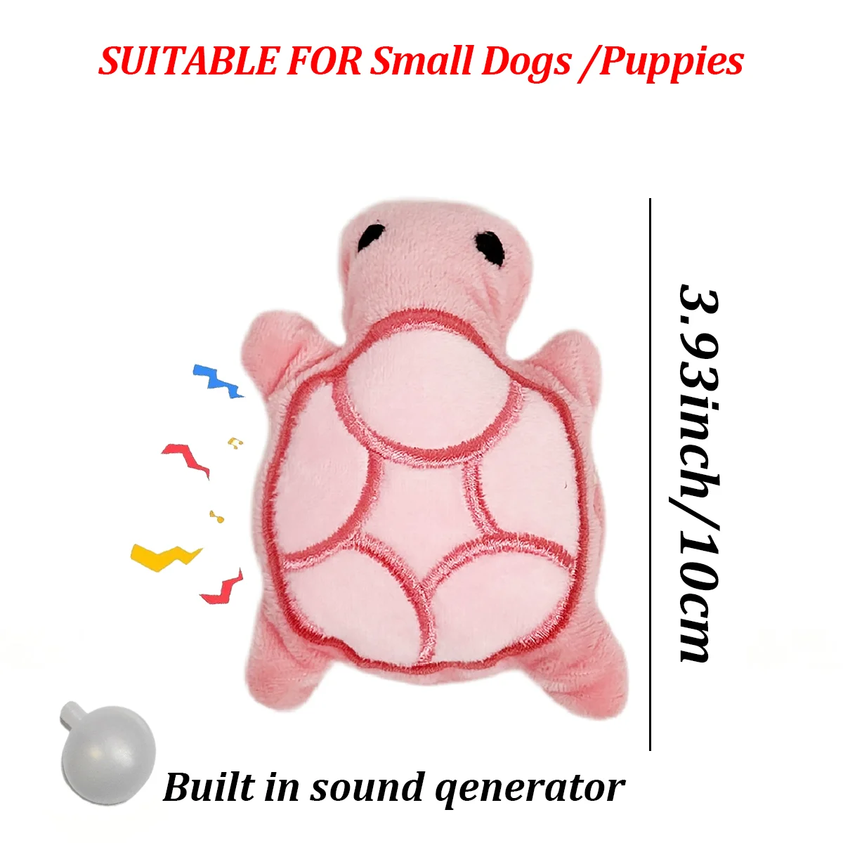Tiny Turtle™ Squeaky Plush – Teething Toy for Puppies & Small Dogs