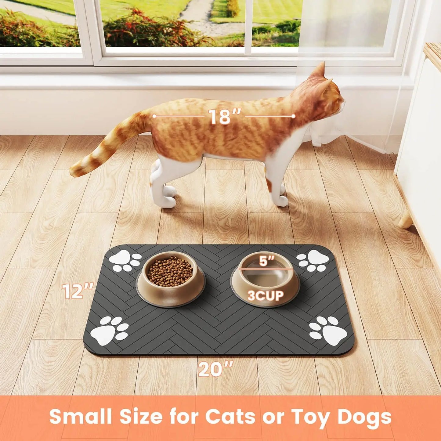 CleanPaws™ Waterproof Feeding Mat – Non-Slip Placemat for Dogs & Cats