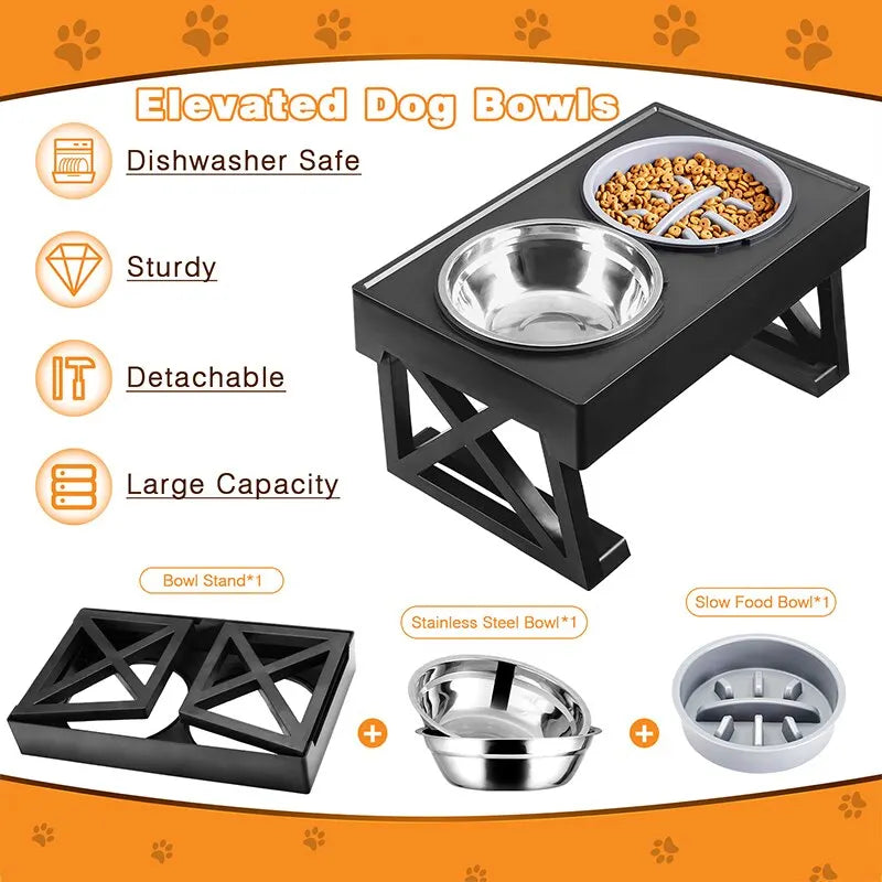 ElevateMate™ Adjustable Raised Dog Bowl Set