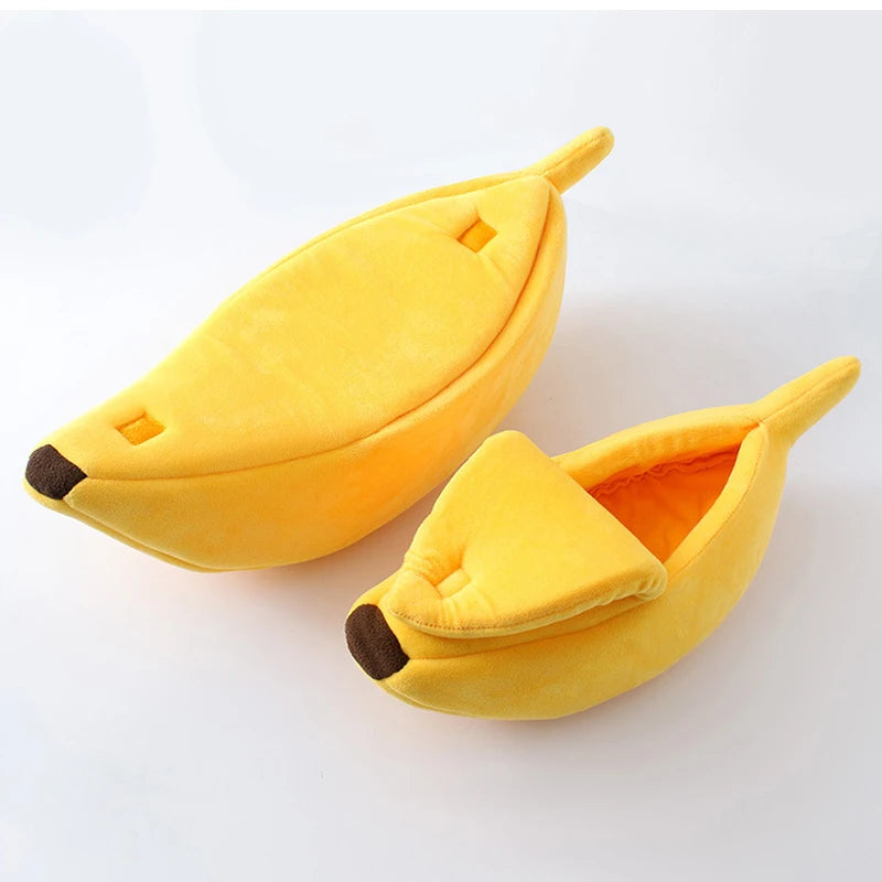 NanaNap™ Banana Cat Bed – Soft & Silly Hideaway for Cats & Small Pets