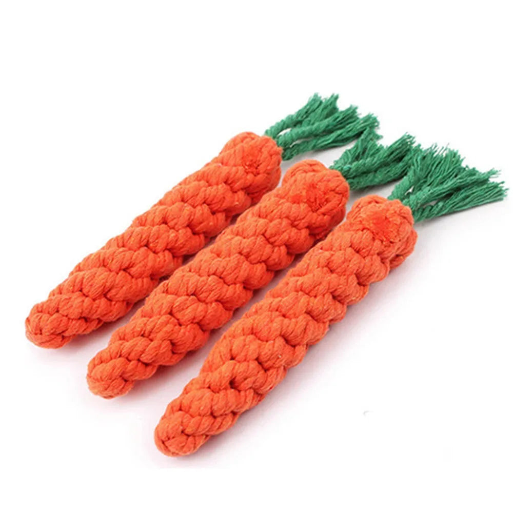 ChompCarrot™ Rope Chew Toy – Durable Molar Toy for Puppies & Small Dogs