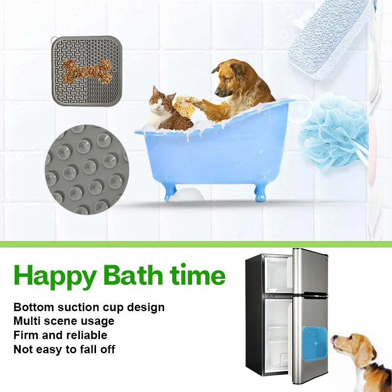 CalmiChew™ Licking Mat – Suction-Backed Slow Feeder for Dogs & Cats