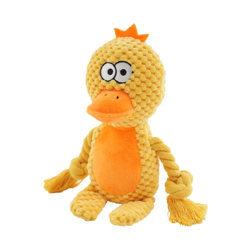 RopePals™ Plush Animal Toy Collection – Squeaky Chew Friends for Dogs & Puppies