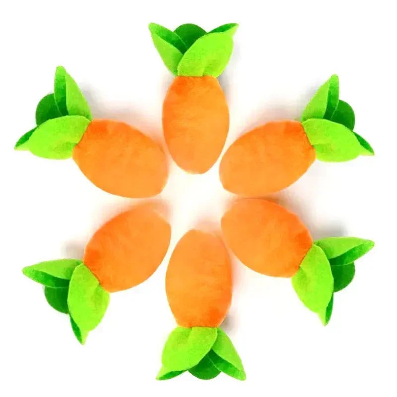 Carrot Patch Puzzle Toy – Plush Chew & Tug Game for Curious Pups