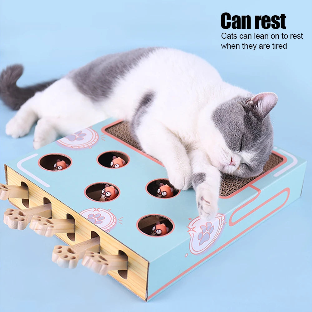 Whack-A-Mouse™ Cat Game Box – 3-in-1 Interactive Maze, Scratcher & Hunt Toy