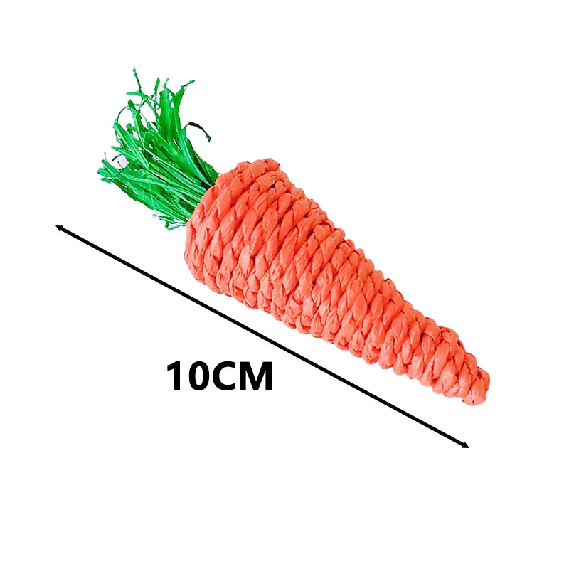 Carrot & Corn Vine Chew Toy – Hanging Enrichment for Birds & Small Pets