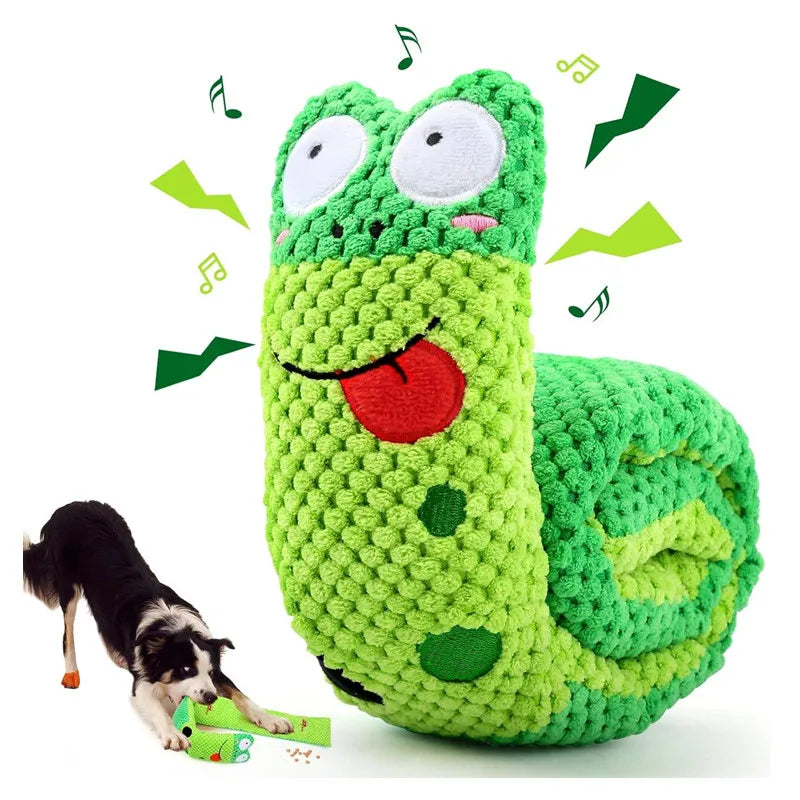 SnailSniff™ Plush Puzzle Feeder – Interactive Squeaky Toy for Dogs & Puppies