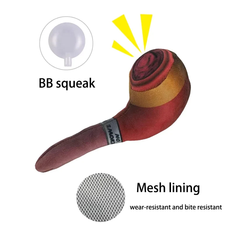 PuffPal™ Plush Cigar Squeak Toy – Funny Chew Toy for Dogs & Puppies