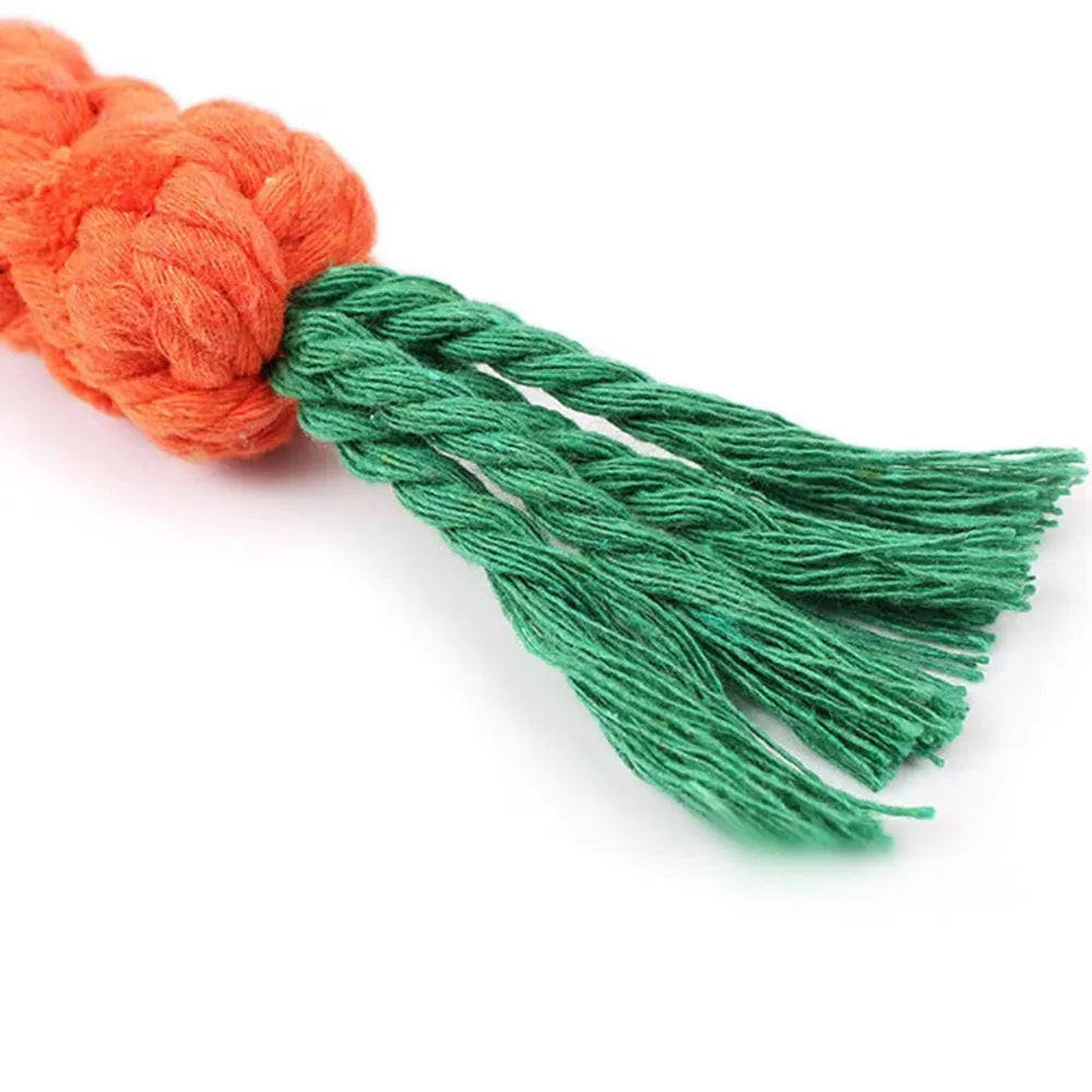 ChompCarrot™ Rope Chew Toy – Durable Molar Toy for Puppies & Small Dogs