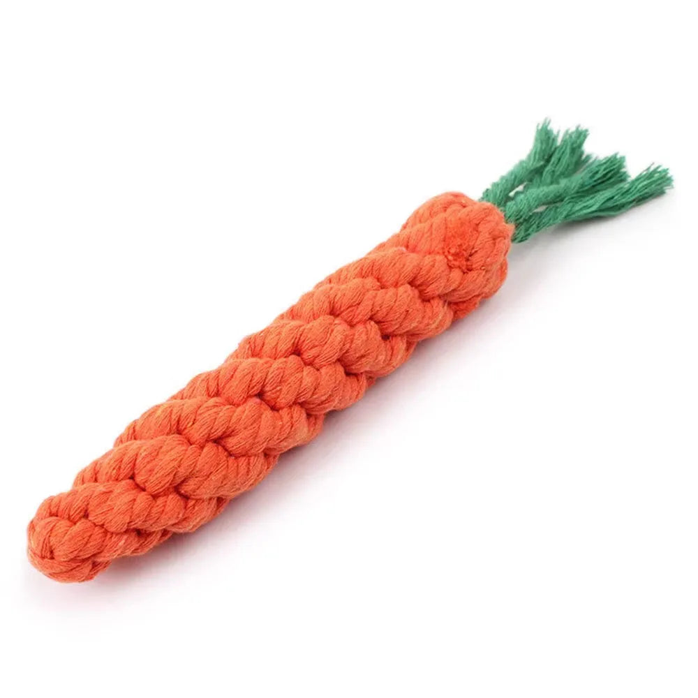 ChompCarrot™ Rope Chew Toy – Durable Molar Toy for Puppies & Small Dogs