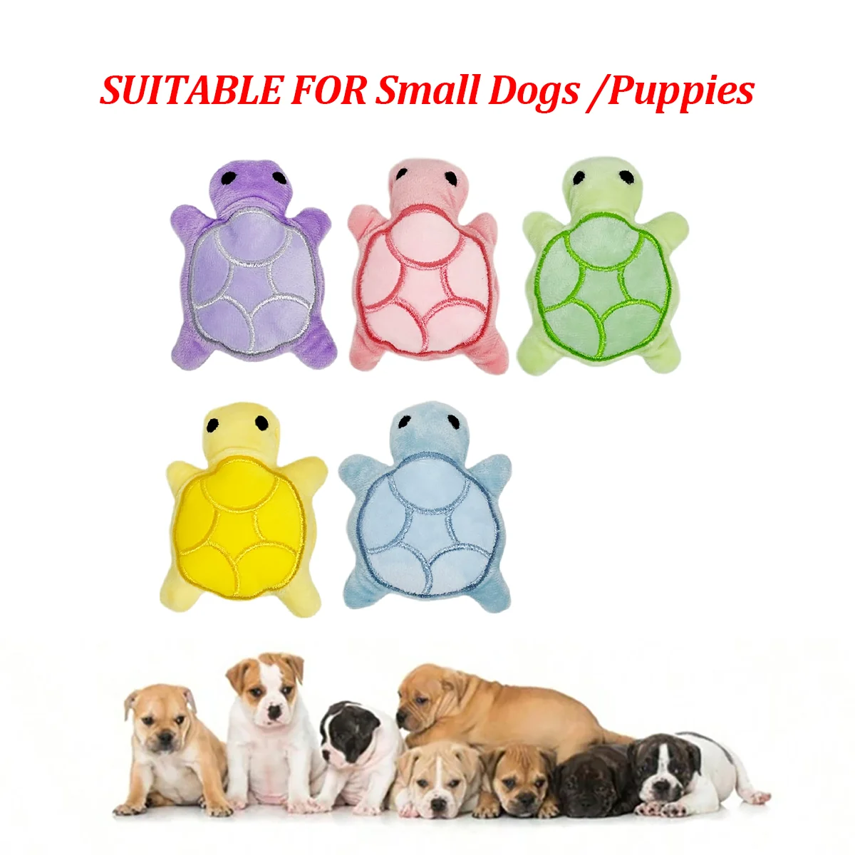 Tiny Turtle™ Squeaky Plush – Teething Toy for Puppies & Small Dogs