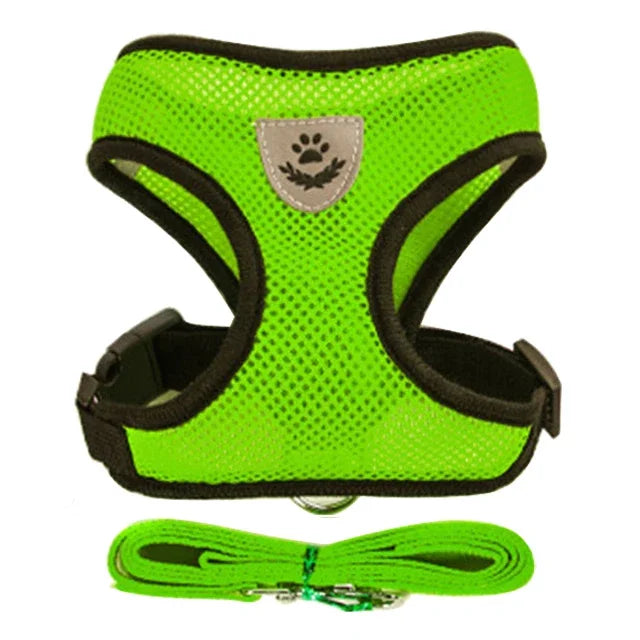 BreatheEase™ Mesh Pet Harness & Leash Set – Adjustable Walking Vest for Cats & Small Dogs