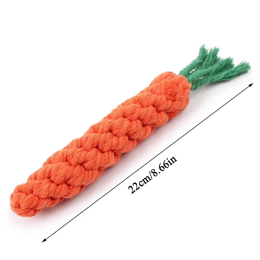 ChompCarrot™ Rope Chew Toy – Durable Molar Toy for Puppies & Small Dogs