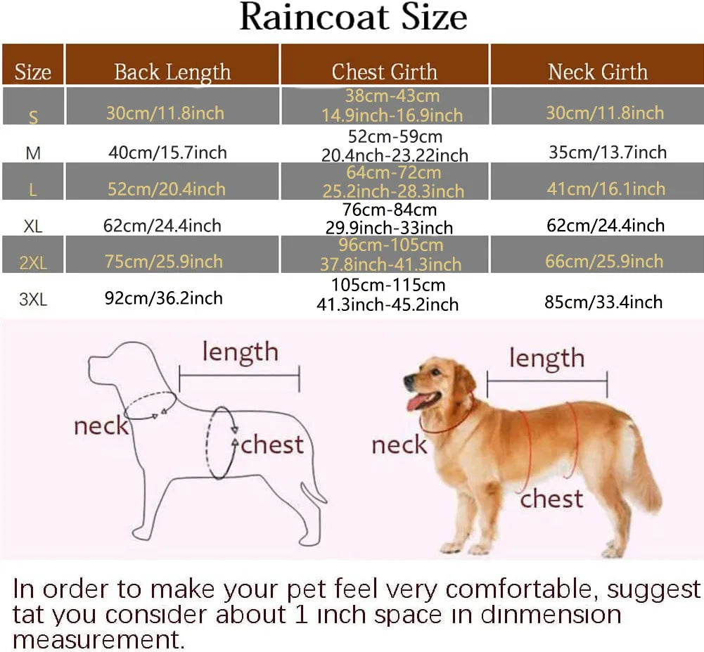 RainRover™ Hooded Dog Raincoat – Reflective, Cape-Style Wet Weather Jacket