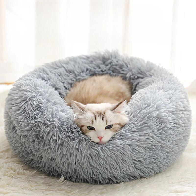 CozyCurl™ Winter Pet Nest – Plush, Washable Bed for Cats & Small Dogs