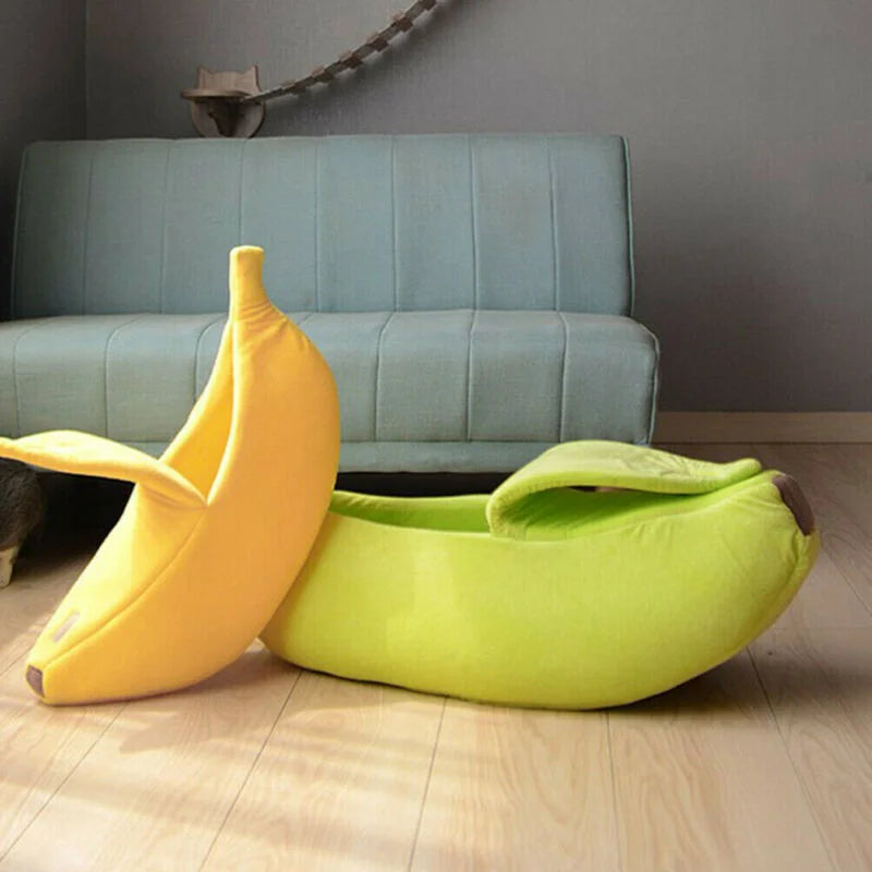 NanaNap™ Banana Cat Bed – Soft & Silly Hideaway for Cats & Small Pets
