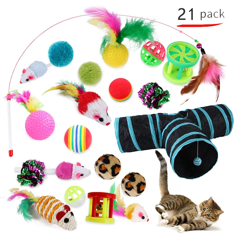 PurrPlay™ Cat Toy Set – Wands, Mice, Balls & More