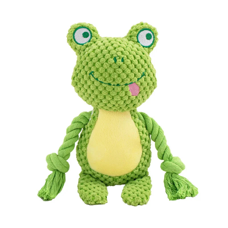 RopePals™ Plush Animal Toy Collection – Squeaky Chew Friends for Dogs & Puppies