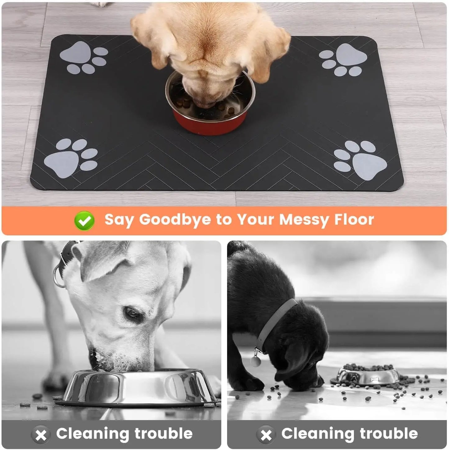 CleanPaws™ Waterproof Feeding Mat – Non-Slip Placemat for Dogs & Cats