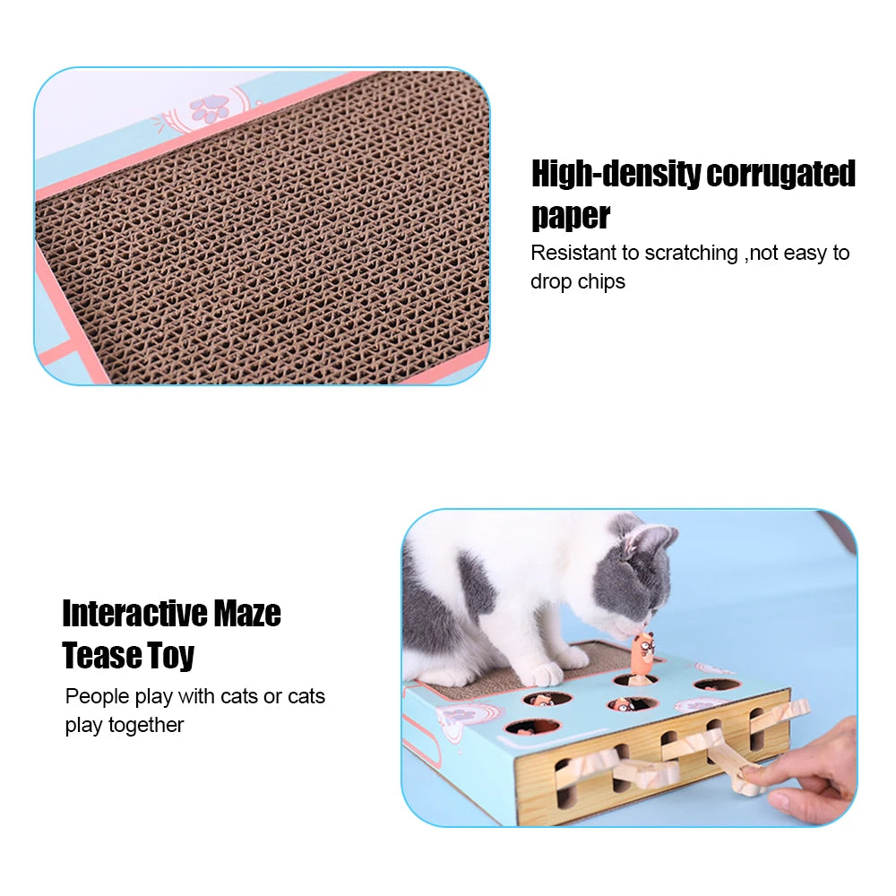 Whack-A-Mouse™ Cat Game Box – 3-in-1 Interactive Maze, Scratcher & Hunt Toy