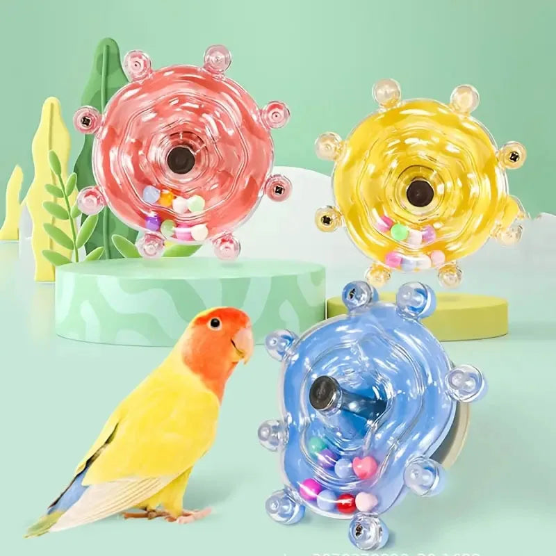SpinFeast™ Treat Dispenser – Rotating Foraging Toy for Parrots