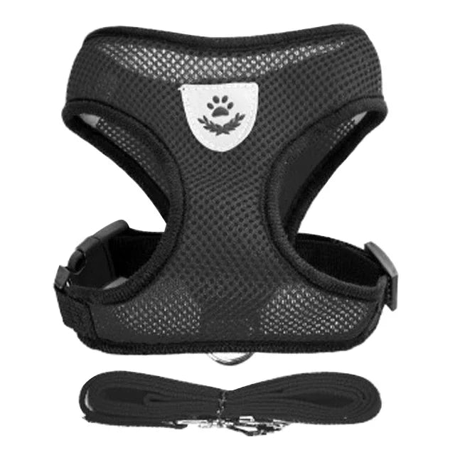 BreatheEase™ Mesh Pet Harness & Leash Set – Adjustable Walking Vest for Cats & Small Dogs