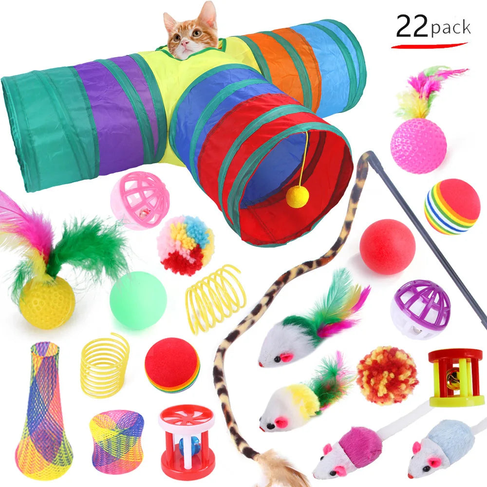 PurrPlay™ Cat Toy Set – Wands, Mice, Balls & More