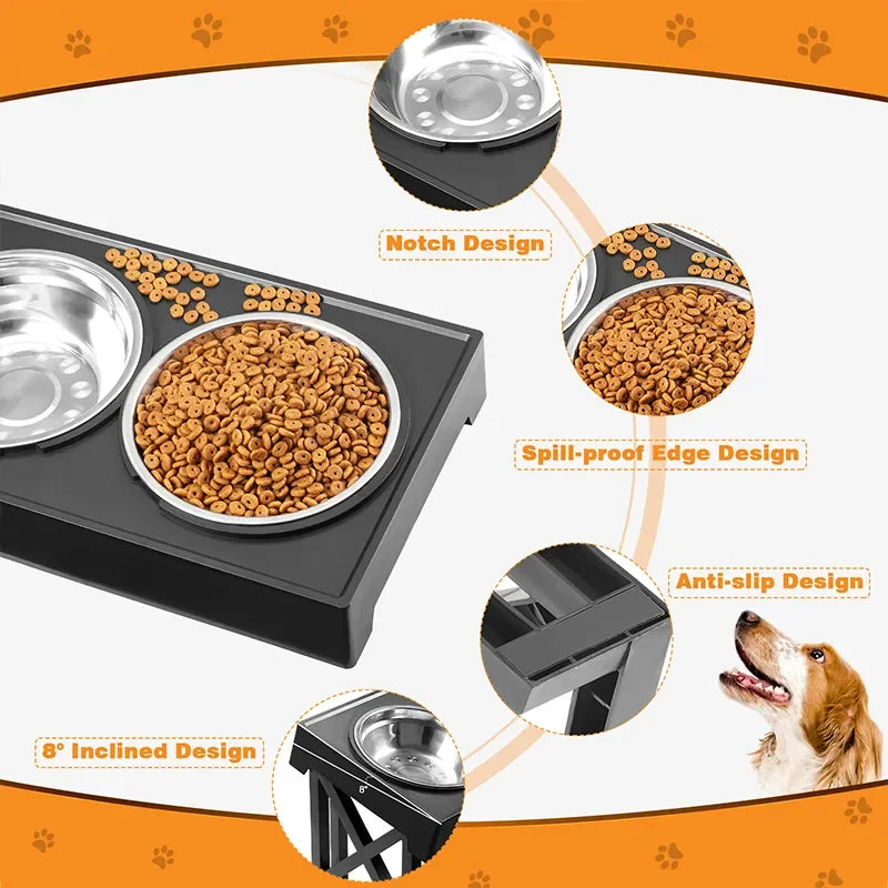 ElevateMate™ Adjustable Raised Dog Bowl Set