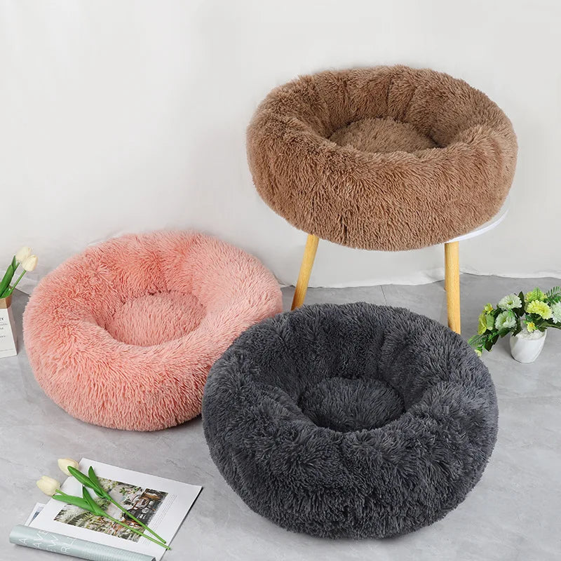 CozyCurl™ Winter Pet Nest – Plush, Washable Bed for Cats & Small Dogs