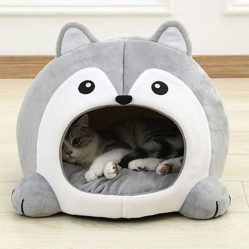 SnuggleSpot™ Ultra-Soft Cat & Small Dog Bed – Cushioned Cave Lounge