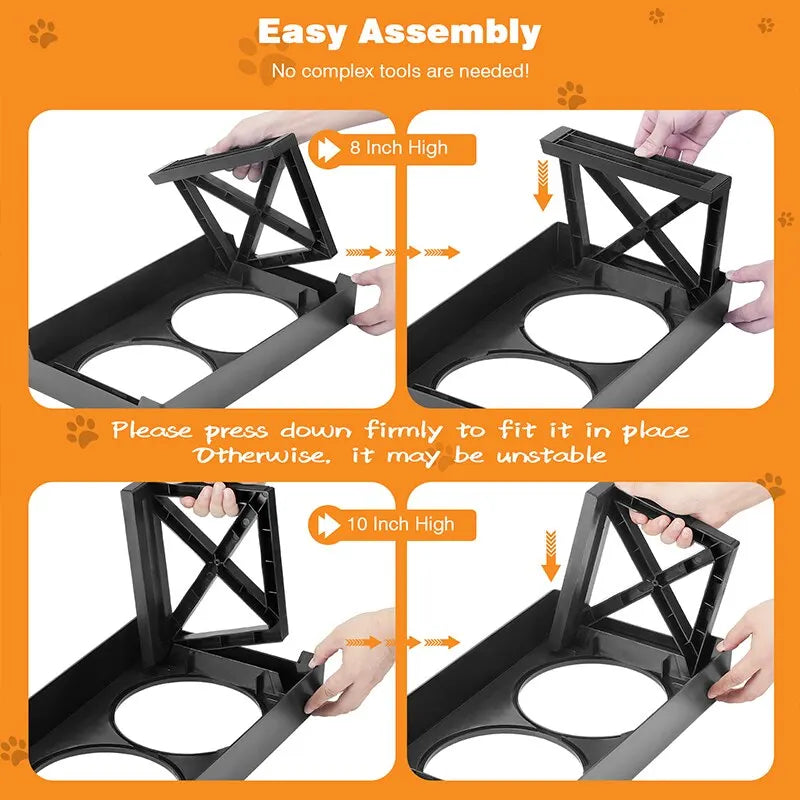 ElevateMate™ Adjustable Raised Dog Bowl Set