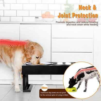 ElevateMate™ Adjustable Raised Dog Bowl Set