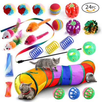 PurrPlay™ Cat Toy Set – Wands, Mice, Balls & More