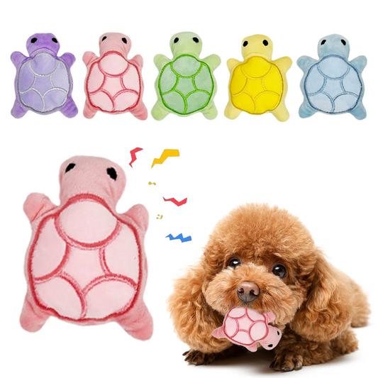 Tiny Turtle™ Squeaky Plush – Teething Toy for Puppies & Small Dogs