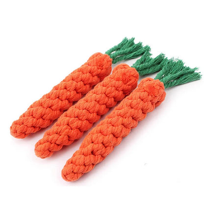 ChompCarrot™ Rope Chew Toy – Durable Molar Toy for Puppies & Small Dogs